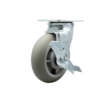 Service Caster 274HKLGDRWH Lavex Swivel Caster w/BrakeHousekeeping Cart Replacement Caster LAV-SCC-30CS620-TPRRD-TLB